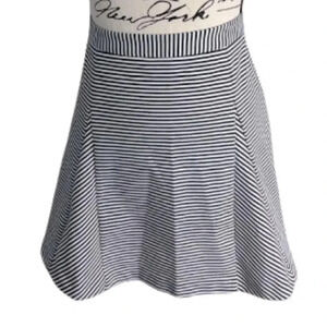Michael Michael Kors Black & White Stripe Mini Pleat Skater Skirt